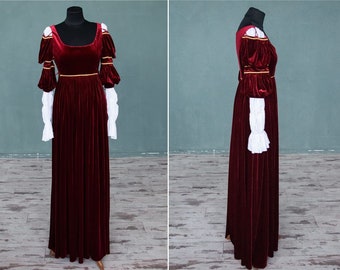 Renaissance-Samtkleid, Ever After-Filmkleid, Aschenputtel-Kleid, Renaissance-Messekostüm