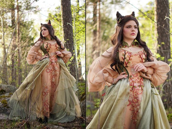 WKISHENL Plus Size Medieval Renaissance Dress - Gothic Victorian Steampunk Costume With Bow