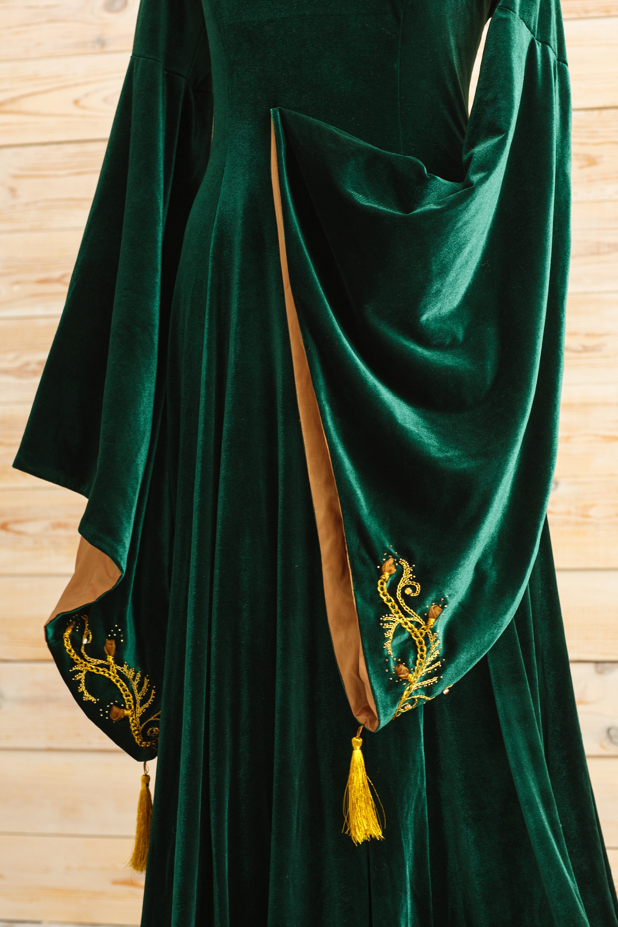 green velvet elf dress Ganni Green and Black Dress Polka Dot S main image 0