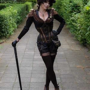Steampunk Gothic Costume, Corset, Bolero, Shorts and Garters ...