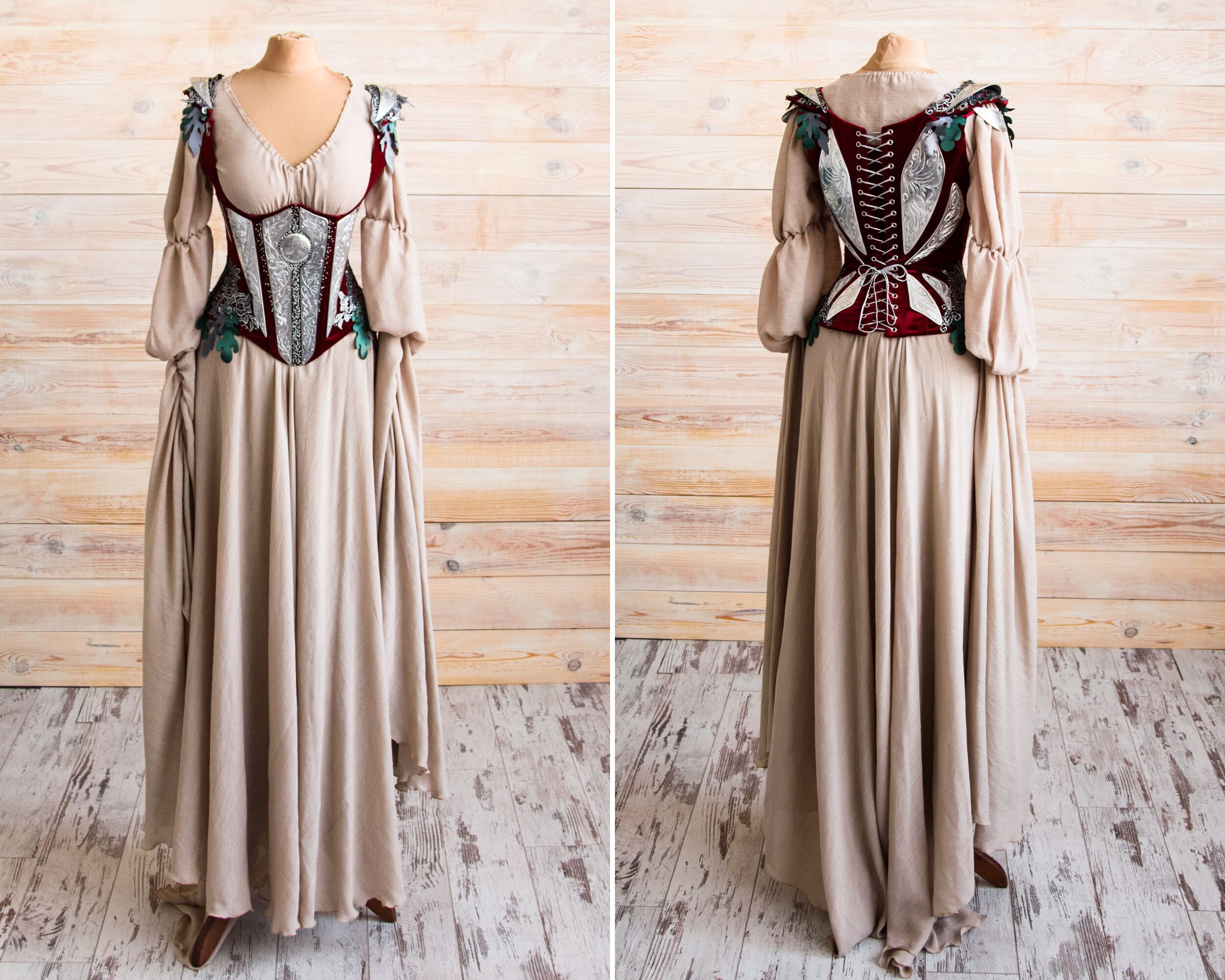 Fantasy Elven Dress With Steel-boned 