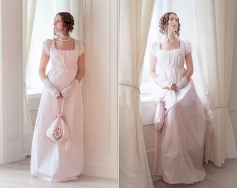 Silk Regency gown, Regency dress, Pride and Prejudice Jane Austen, Bridgerton style