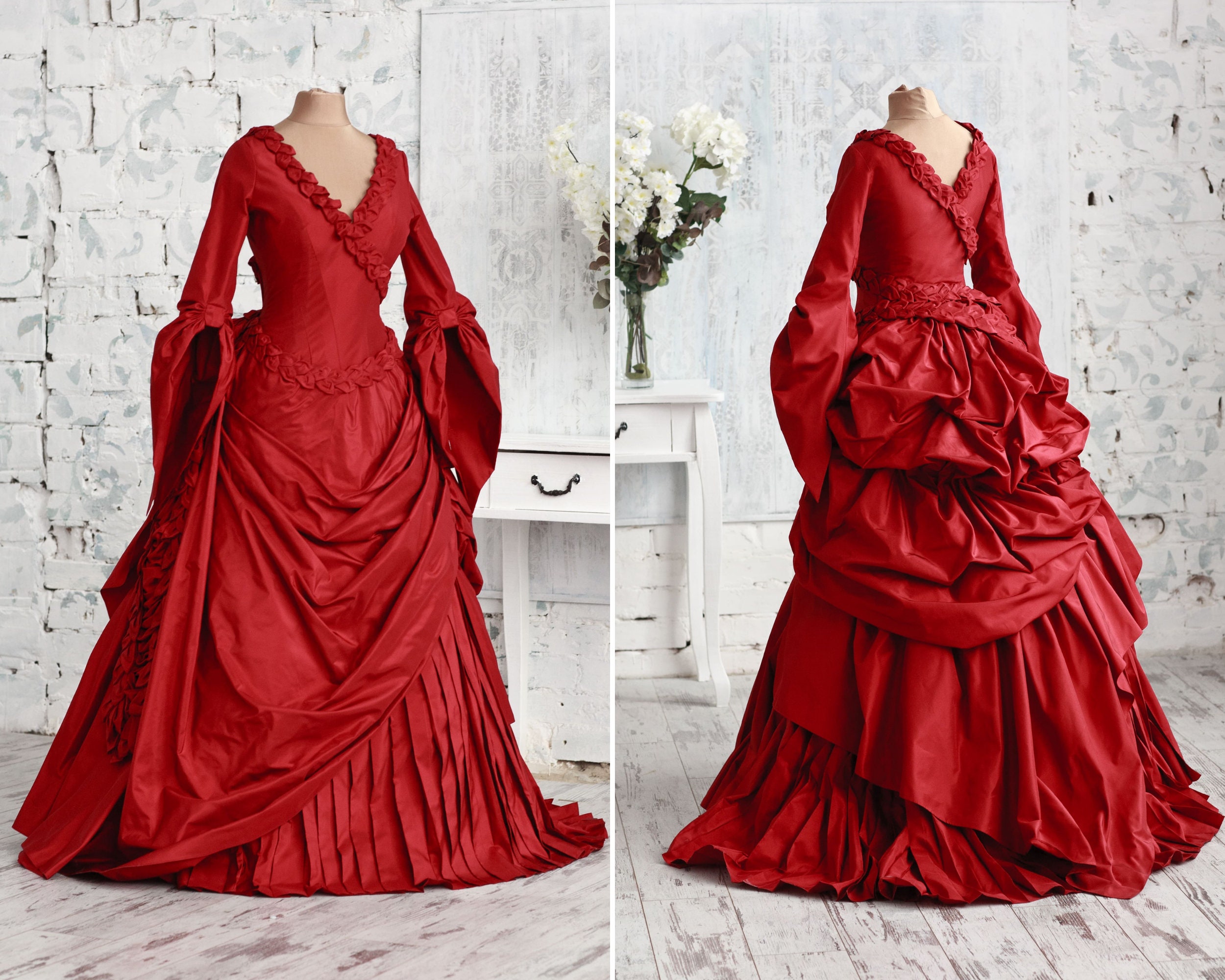 Red Victorian Ballroom Dress Mina's ...