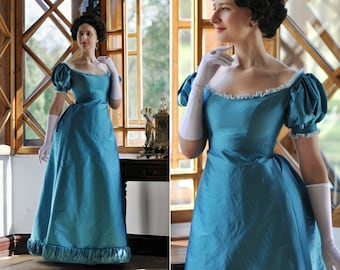 Biedermeier style dress, Late regency ballgown, Early Victorian dress, 19th century gown