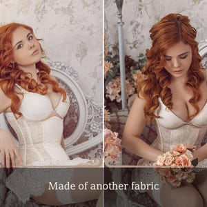 White underbust corset, Lace up corset, Steel boned mesh corset, Bridal corset underwear