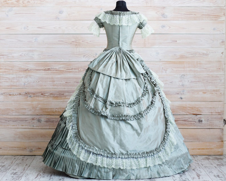 Silk Victorian ballroom dress