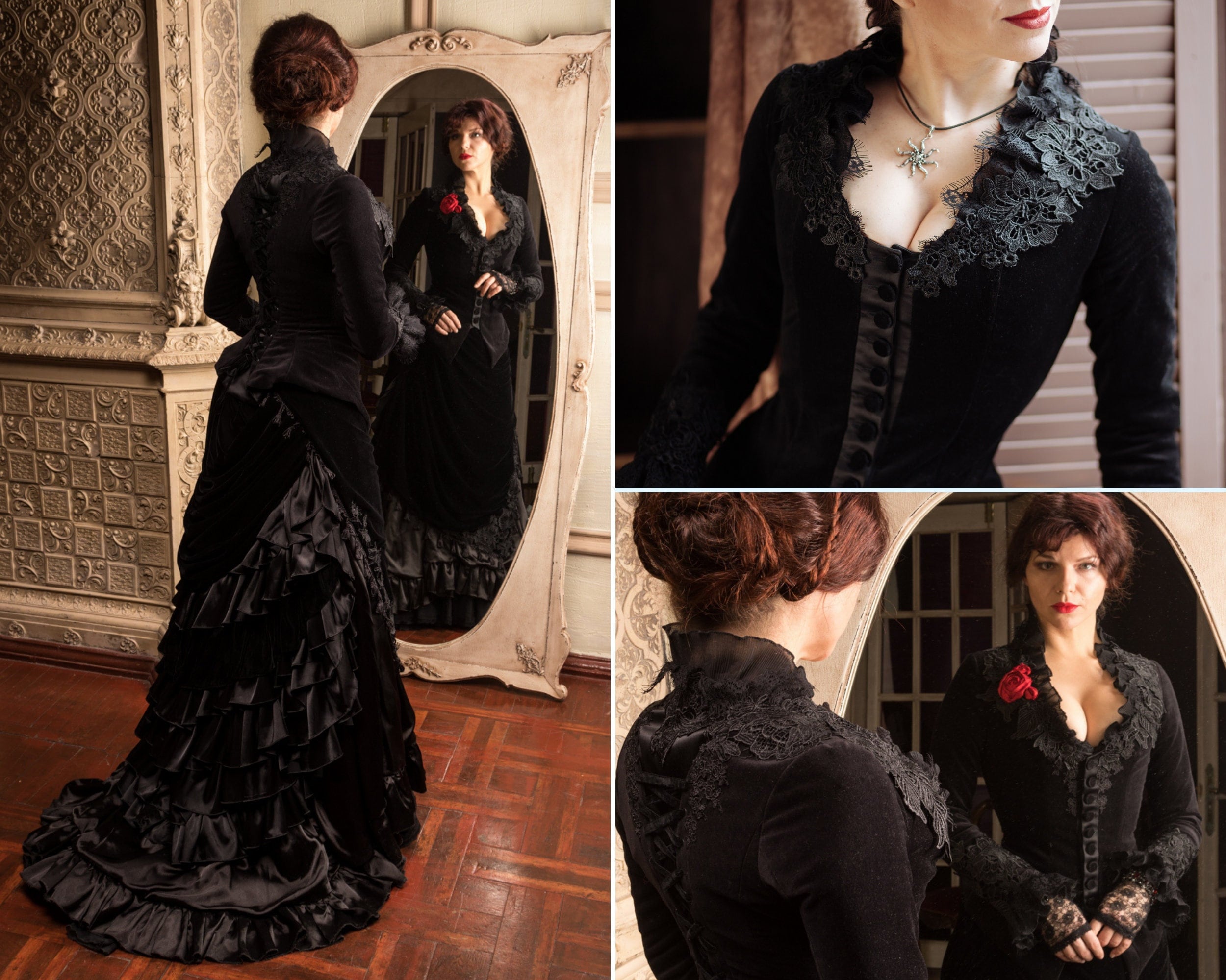 Black Victorian Dress Historical ...