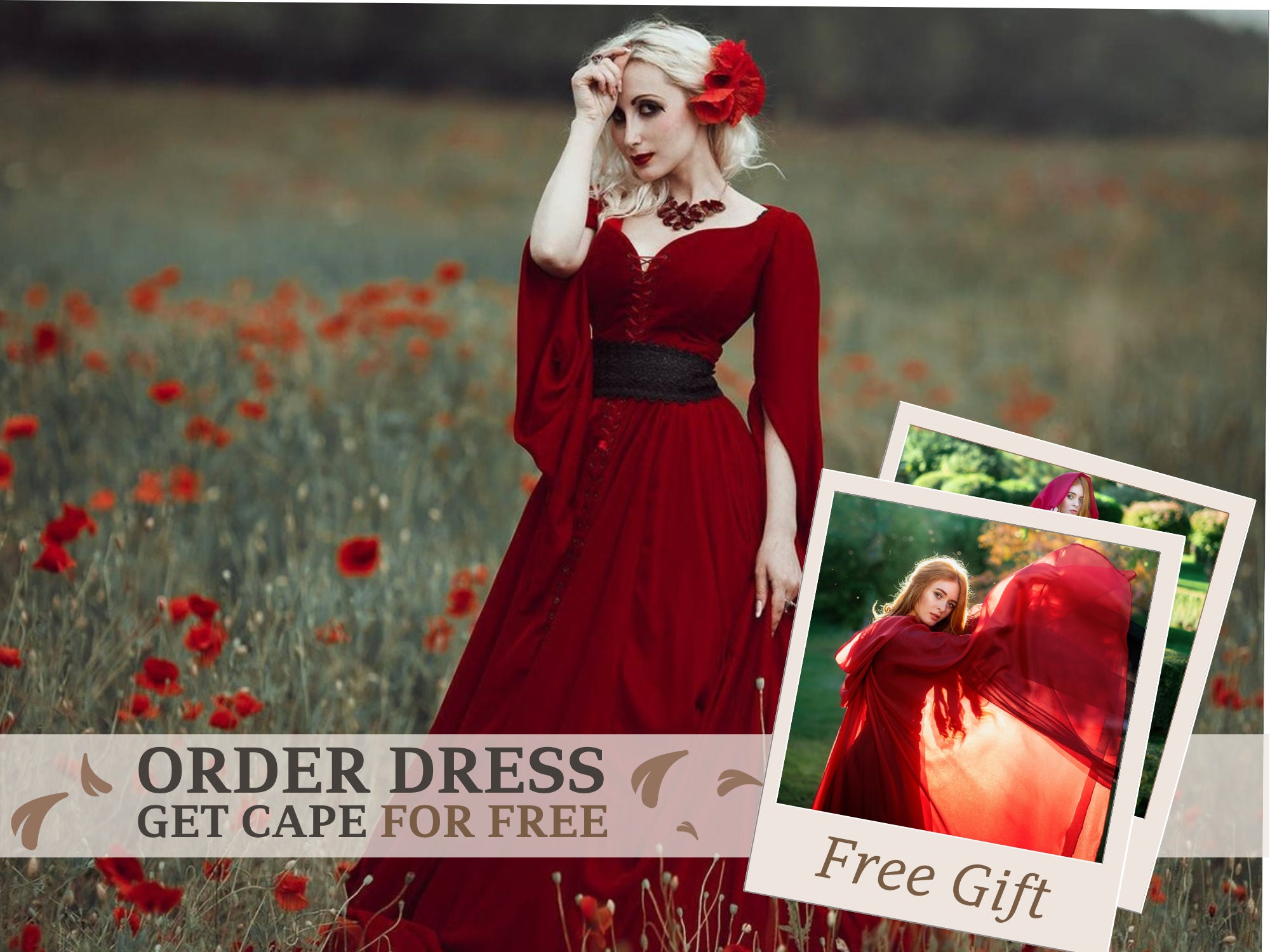red gothic dress
