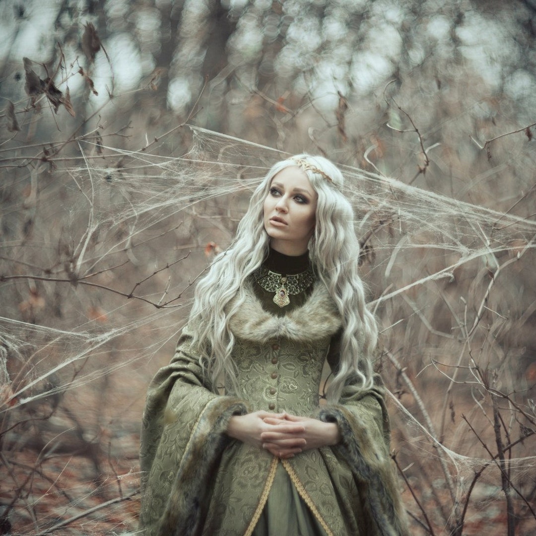 Medieval Fantasy Dress, Winterfell Wedding, Winter Wedding Dress. Ren ...
