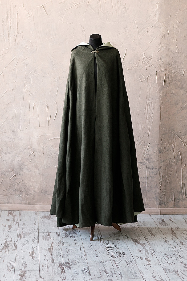 Fantasy medieval cloak with hood and arm slits