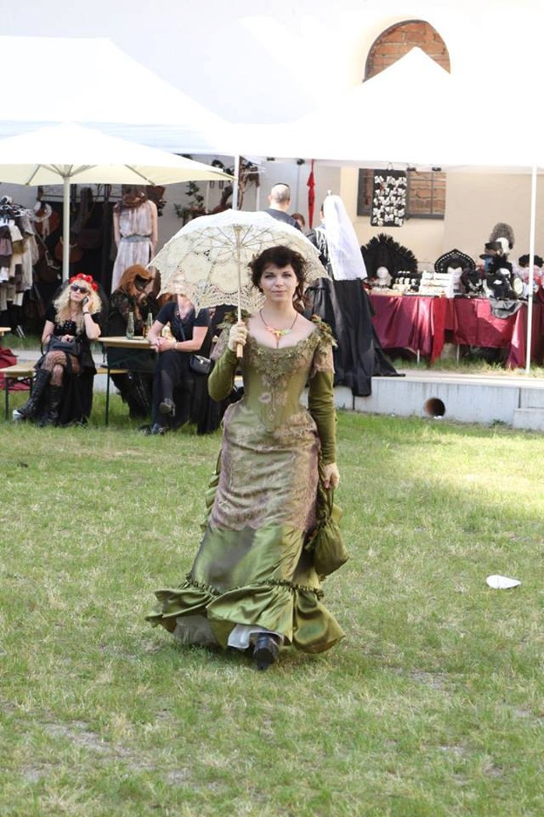 Green victorian gown