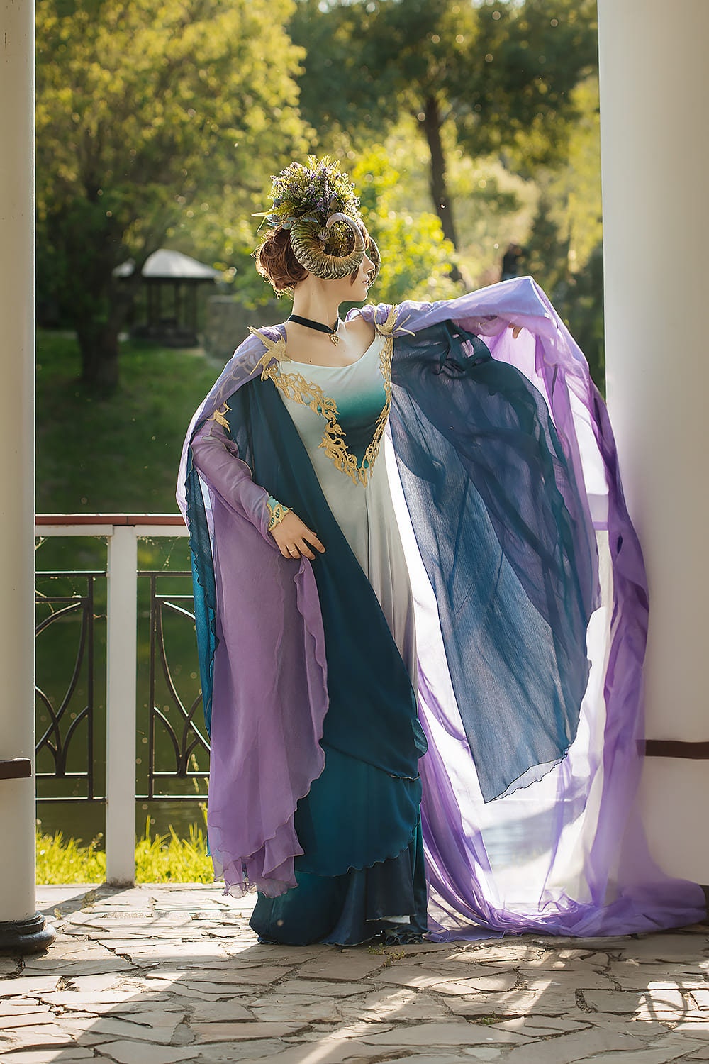 Velvet fantasy gown, Green and purple ombre fabric, Fairy Elven wedding  dress, Ren Faire costume, Made to order -  Portugal