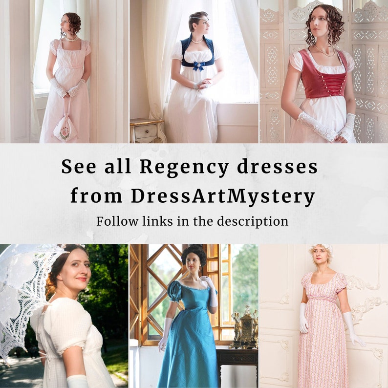 White regency dress, Jane Austen gown, Pride and Prejudice dress, Reenactment Costume, Bridgerton style image 10