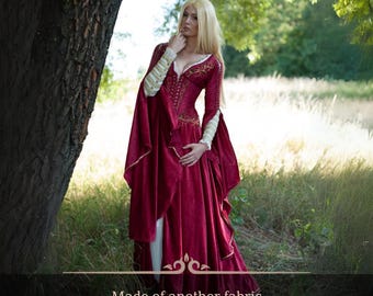 Fantasy Dress, Cersei gown, Elven wedding dress, Renaissance faire dress, Made to order from another fabric