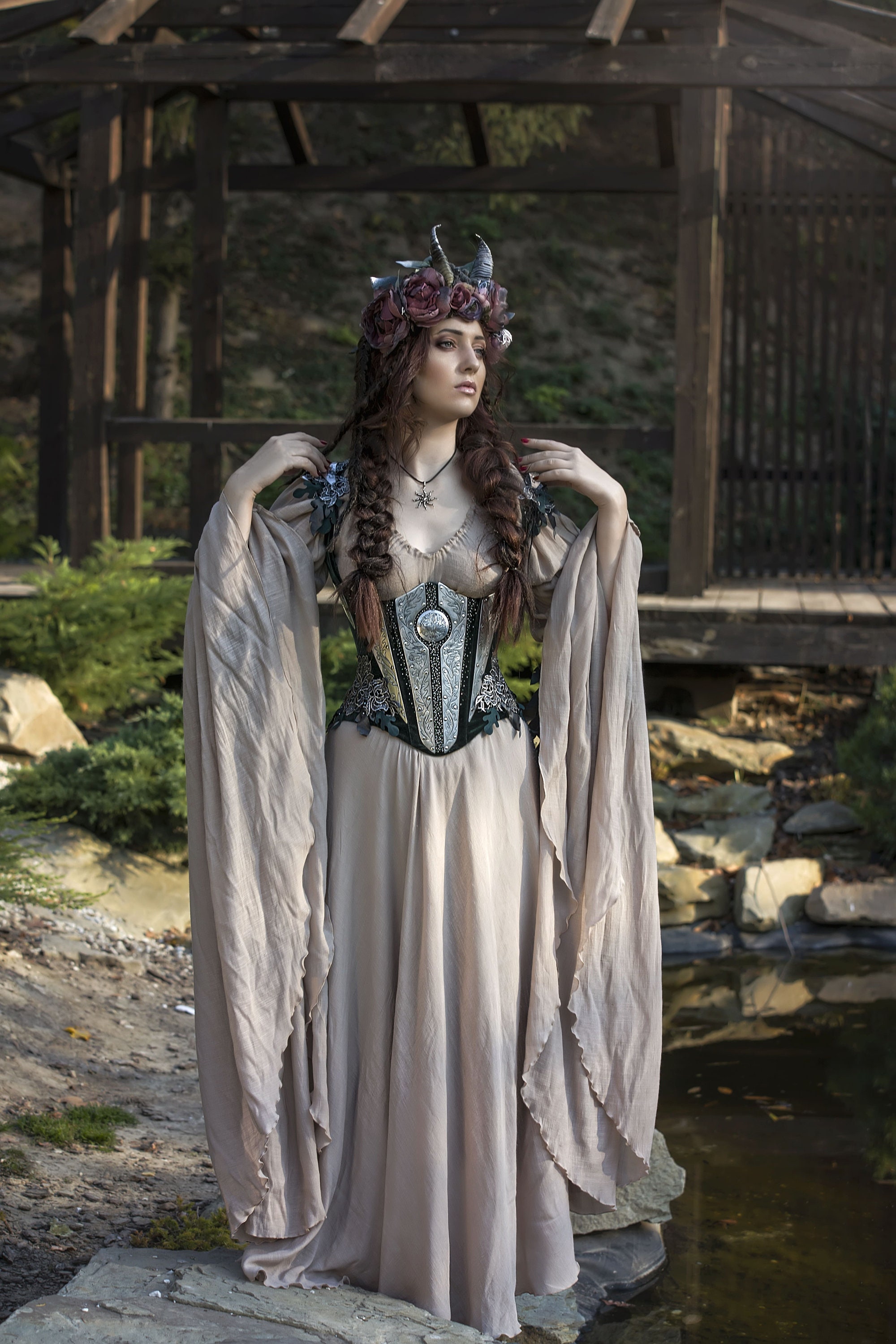 Megalopolis bon natuurlijk Fantasy Elven Dress With Steel-boned Vest Fairy Wedding - Etsy