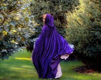 Mantello Di Halloween Viola,Tianher Mantello Con Cappuccio Lungo - Foto 8