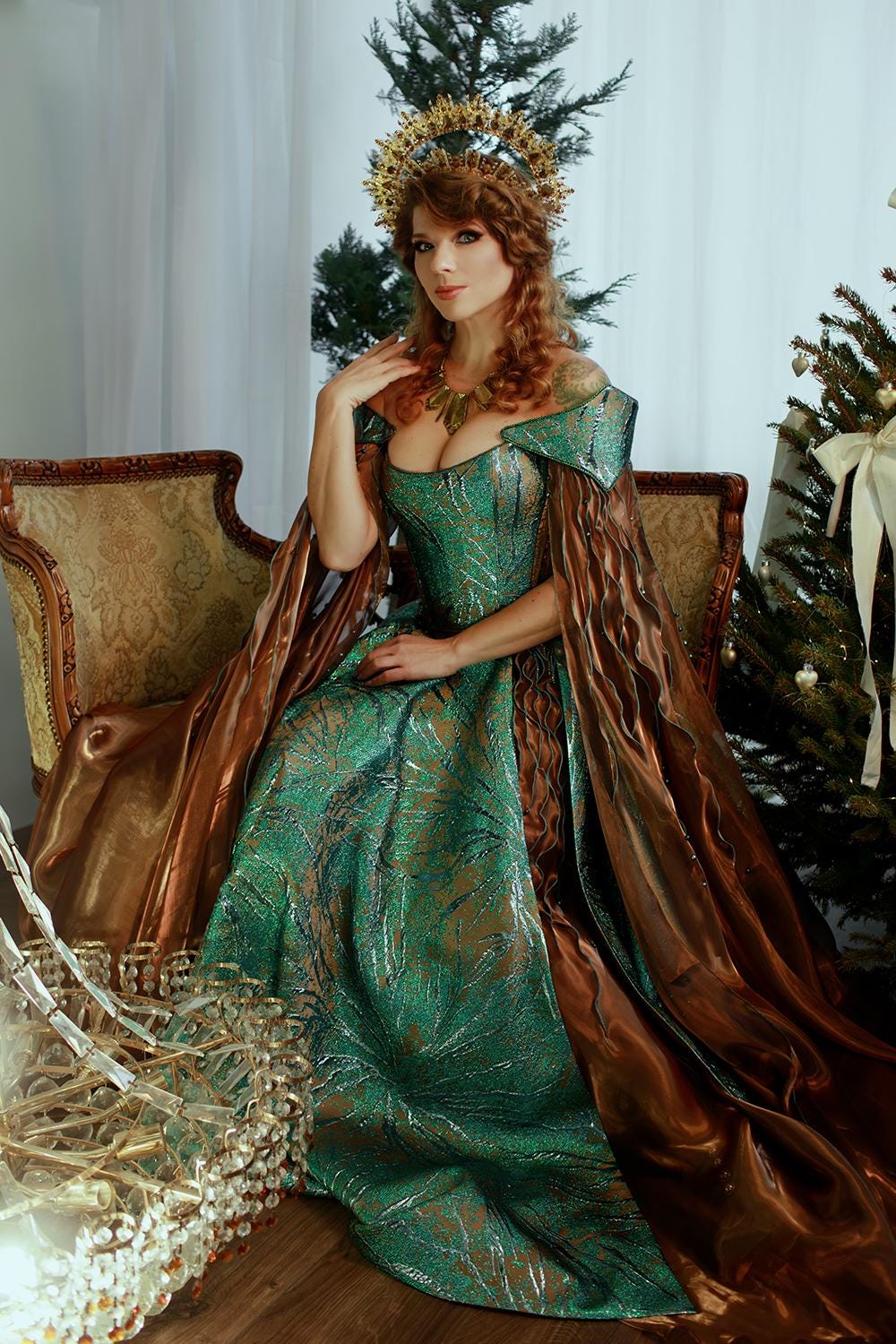 fantasy evening dress Dark Fantasy dress with corset main image 1