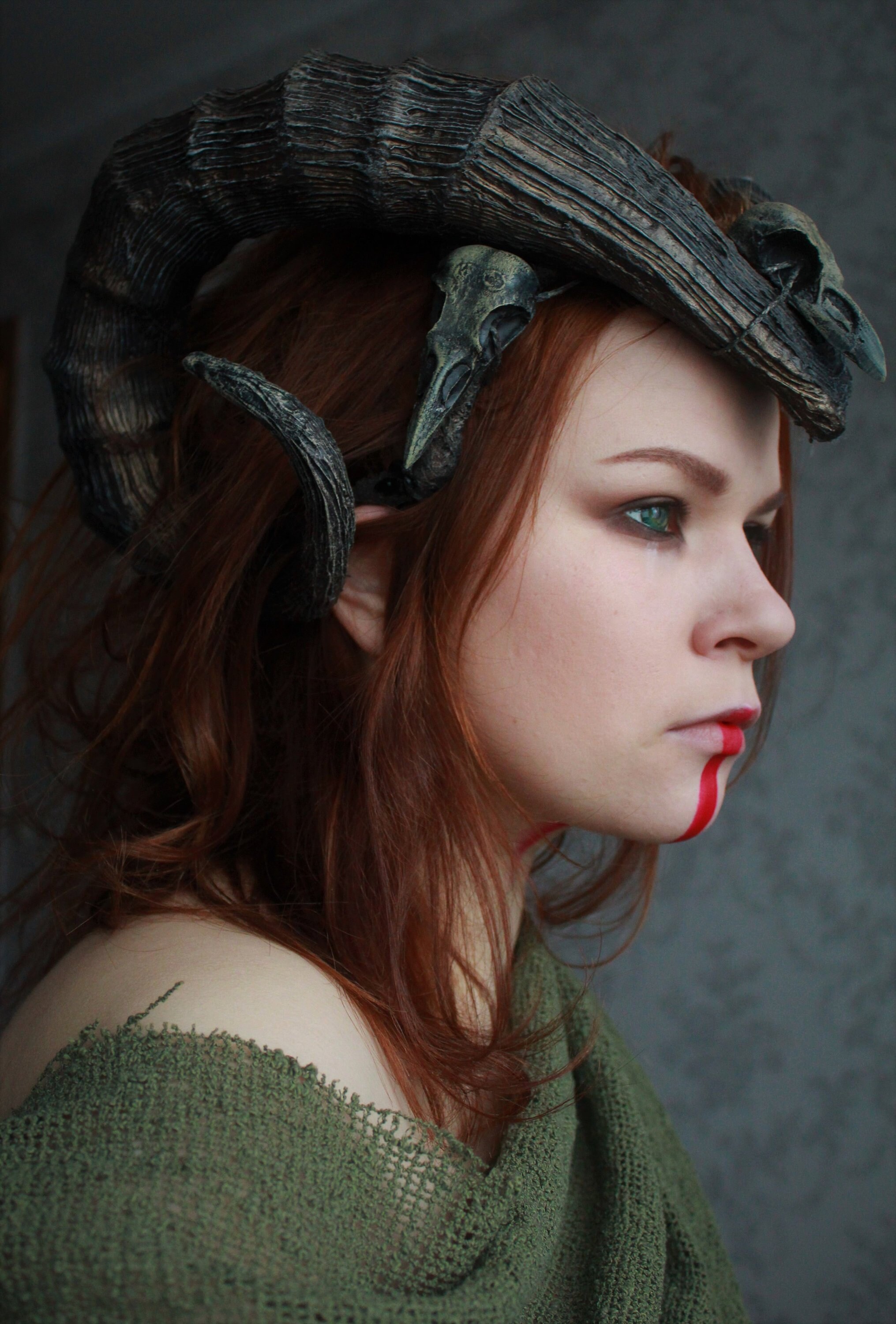 Demon tiefling horns headdress horned headband dragon horns Etsy