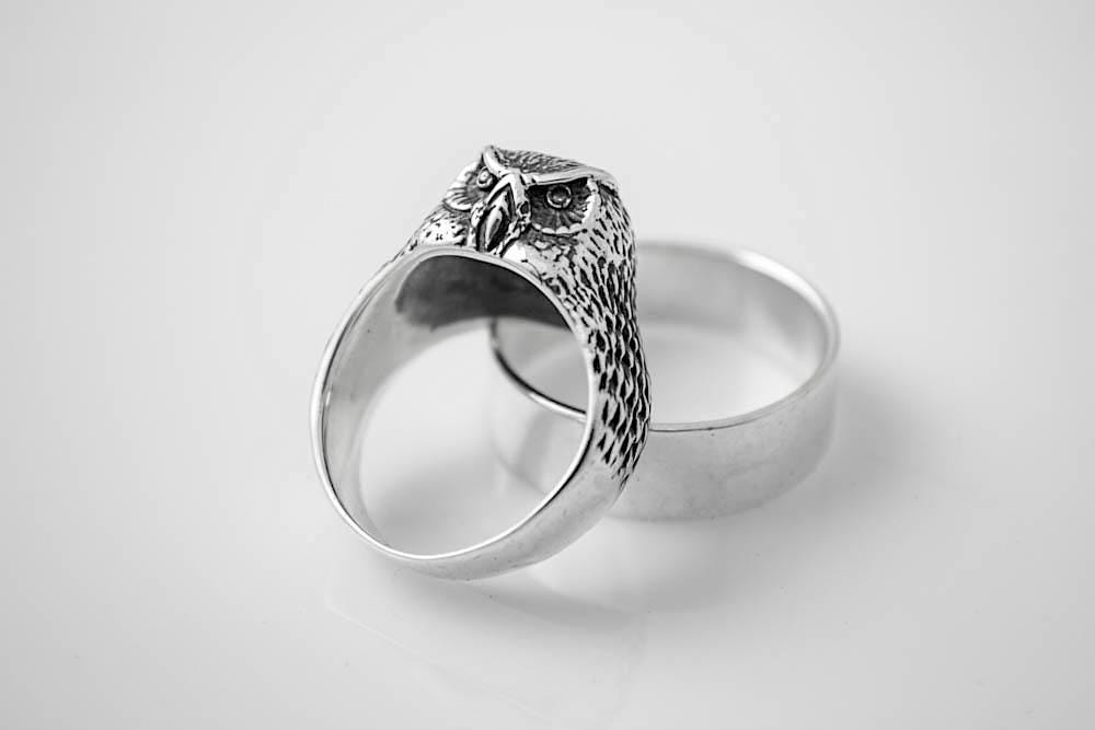 Sterling Silver Owl Ring, Bird Jewelry, Animal Jewelry