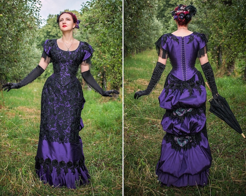 Robe victorienne pourpre robe de bal victorienne costume Etsy