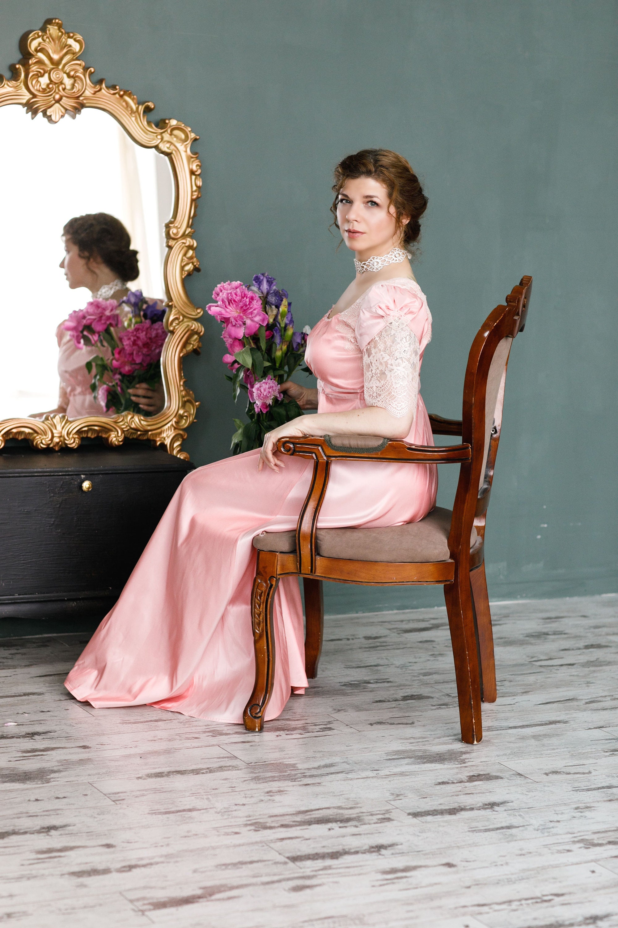 One Shoulder CASCADE SKIRT Chiffon Gowns Regency main image 1