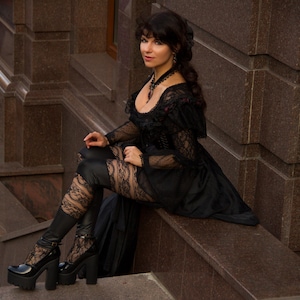 black rococo dress