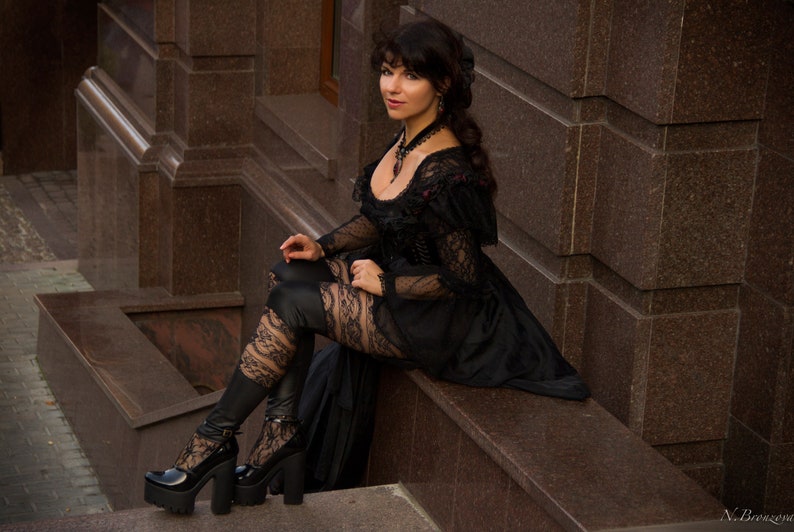 black rococo dress