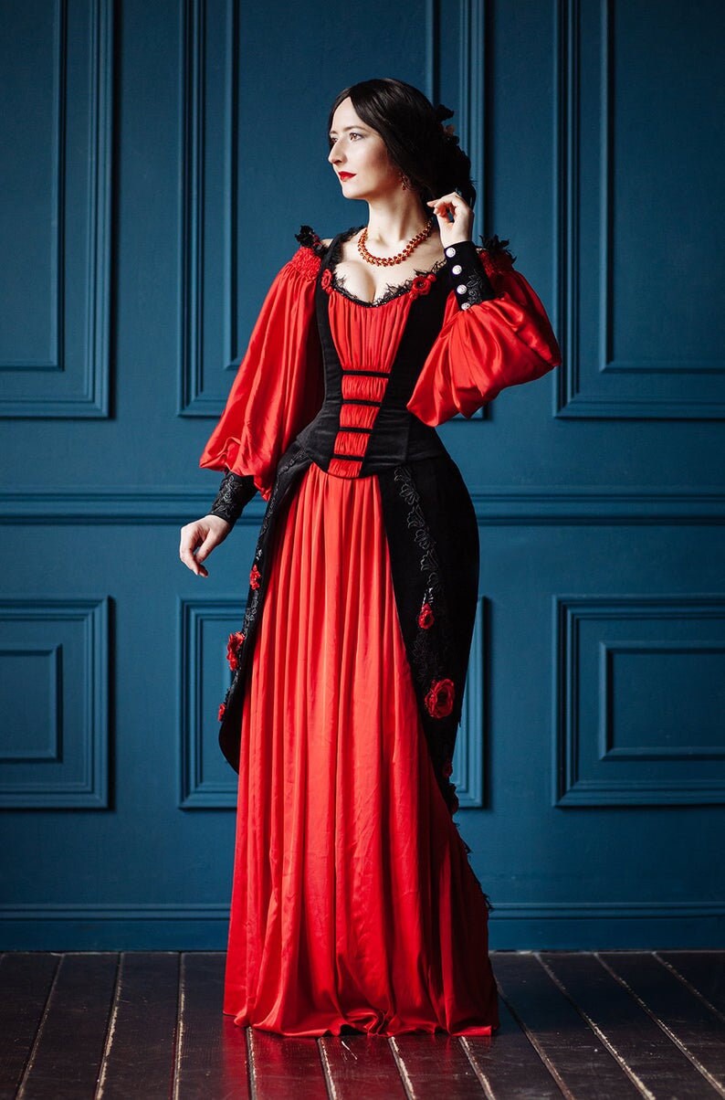 Gothic Viktorianisches Kleid - Bürgerkrieg Kostüm Ballkleid