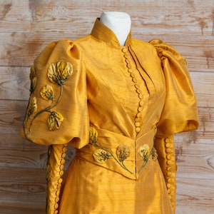 Crimson peak silk Edwardian dress, Historical costume, Edith Cushing&#39;s cosplay, Movie dress, Made to order