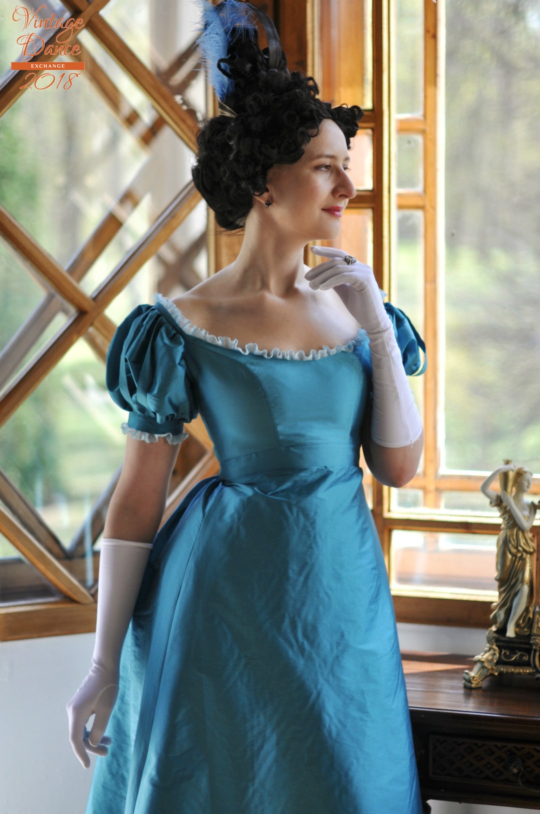 Biedermeier Style Dress, Late Regency Ballgown, Early Victorian
