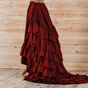 Victorian petticoat, Red victorian bustle skirt, Steampunk undergarment, 19th century victorian underskirt image 3