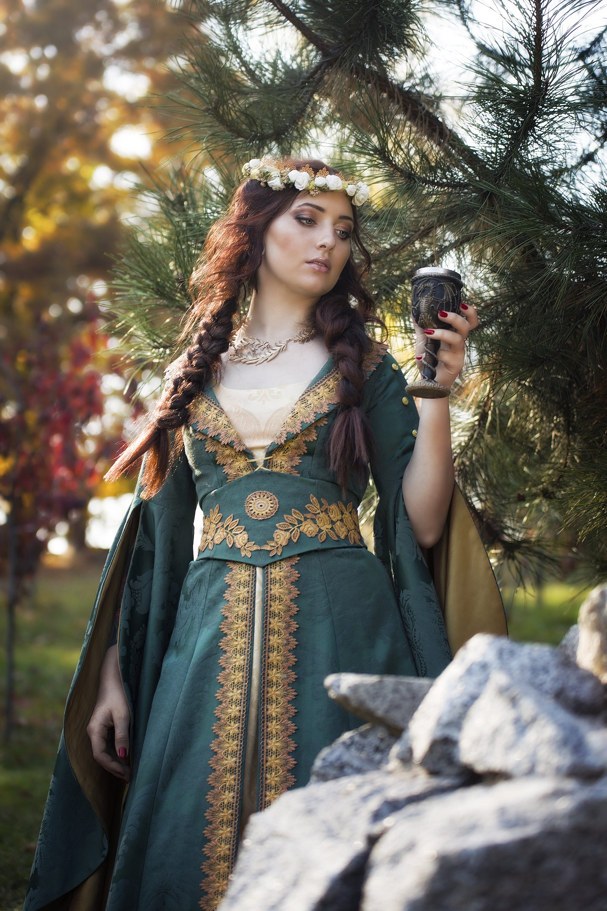 Fairy Elven dress, Fantasy costume, Fantasy wedding dress, Elven gown, Renaissance Fair gown