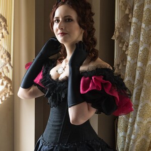 Red and black victorian ballroom dress Reenactment costume | Etsy