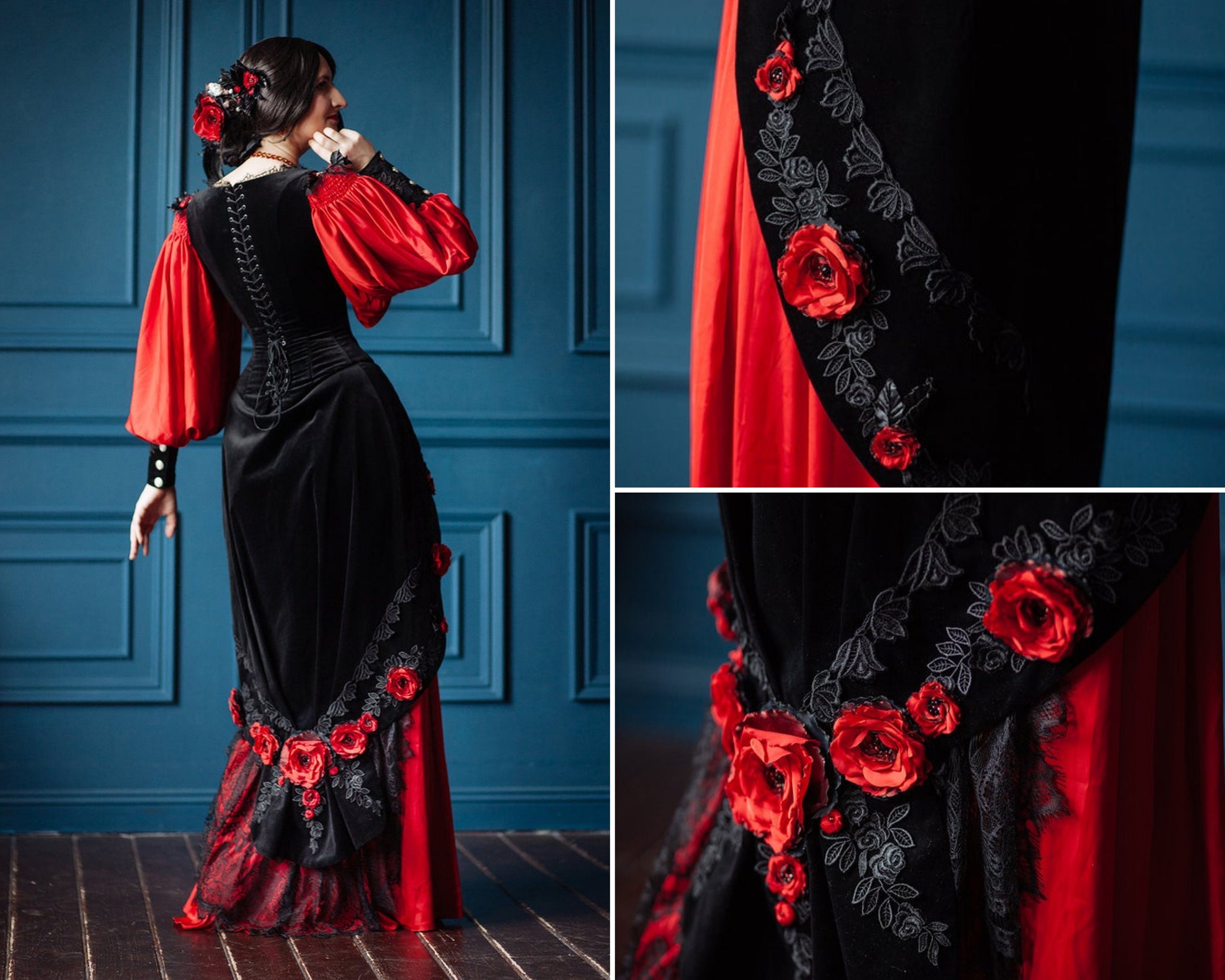 Edwardian Style Dress Victorian Masquerade Costume Gothic 