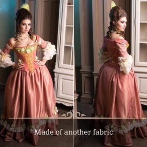 Rose Rococo dress, Rococo wedding dress, 18th century dress, Venice Carnival, Made to order from another fabrics