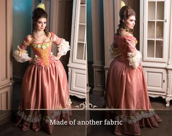 Rose Rococo dress, Rococo wedding dress, 18th century dress, Venice Carnival, Made to order from another fabrics