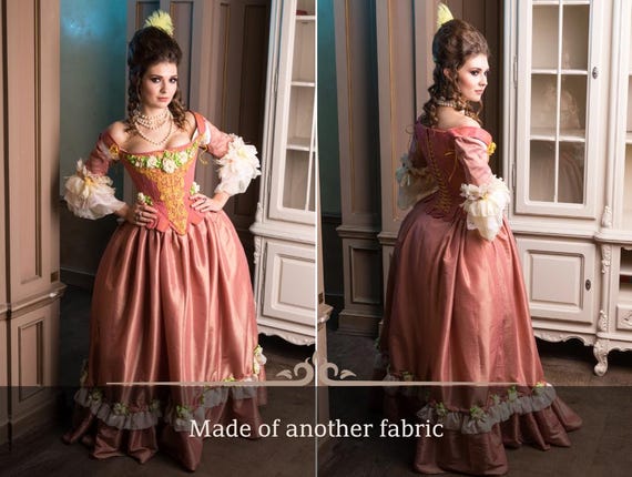 Rose Rococo Dress Rococo Wedding Dress 18th Century Dress Venice Carnival Made to Order From Another Fabrics Etsy