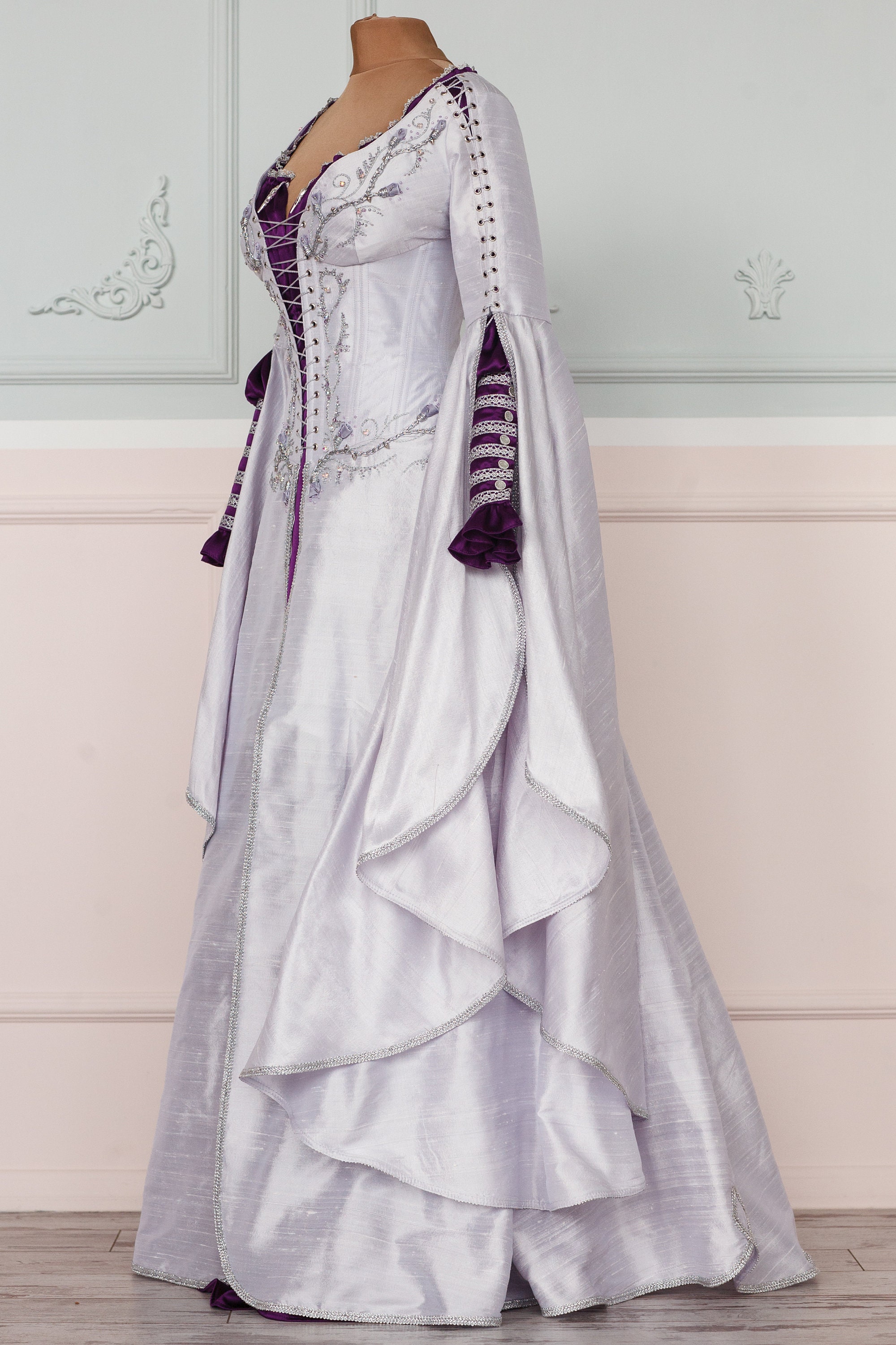 Fantasy formal dress Silk elven wedding dress Handmade Etsy