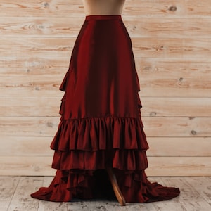 Victorian petticoat, Red victorian bustle skirt, Steampunk undergarment, 19th century victorian underskirt image 2