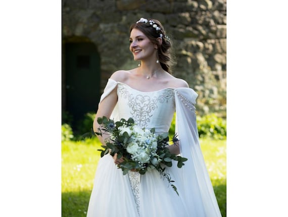 Fantasy Silk Wedding Dress, Fairy Wedding Dress, LARP Costume, Ren Faire Dress