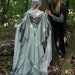 Silver gray elven dress, romantic fantasy gown, fantasy wedding dress, fairy wedding dress, ren faire dress, Made to order 