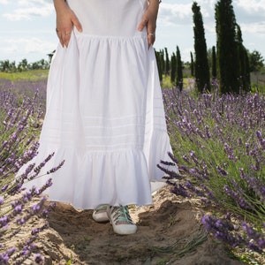 Victorian style lingerie set, Cotton corset cover, White cotton petticoat underskirt image 3