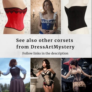 Renaissance overbust corset, Renaissance faire costume, Cottagecore clothing image 8