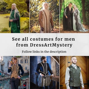 Elven tunic, Elven wedding costume for men, Fantasy costume for men, LARP outfit, inspired by Thranduil image 10