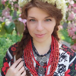 Ukrainian headdress , Wax flowers bridal headdress, Floral wedding headpiece, Ukrainian head wreath, White Headband image 3