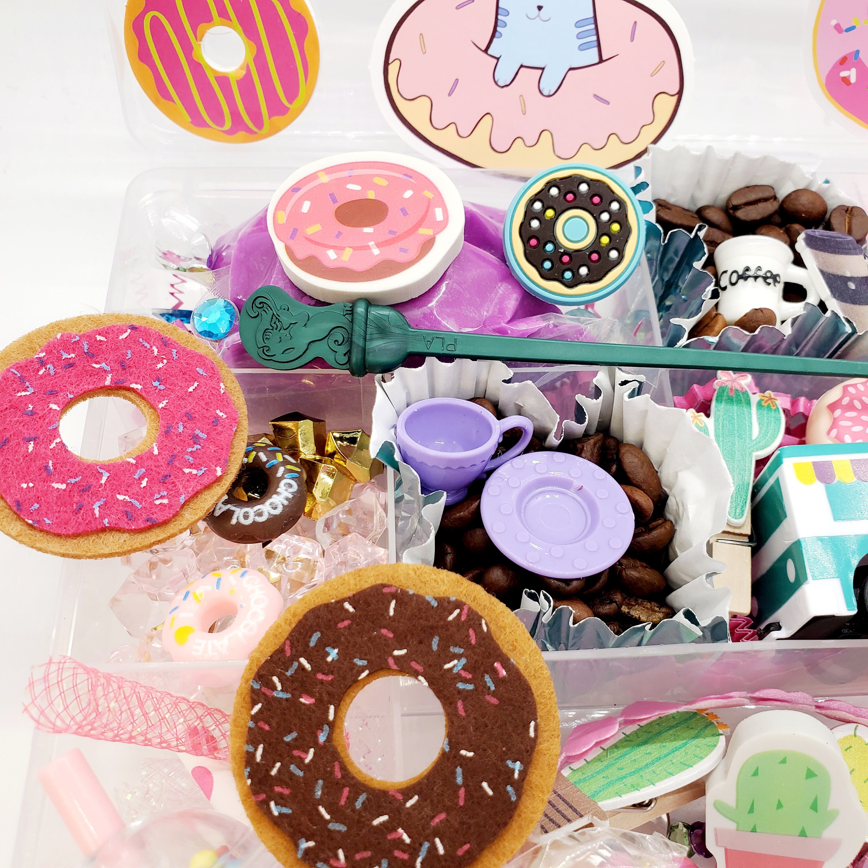 Coffee and Donut Playdough Sensory Kit - Etsy