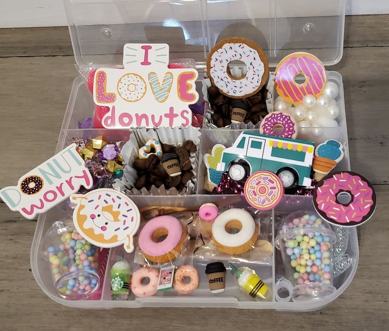 Coffee and Donut Playdough Sensory Kit - Etsy