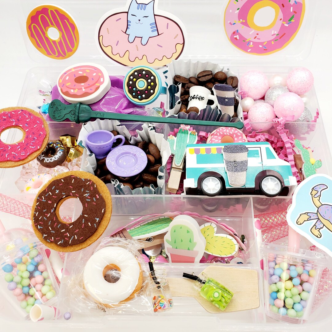 Coffee and Donut Playdough Sensory Kit - Etsy