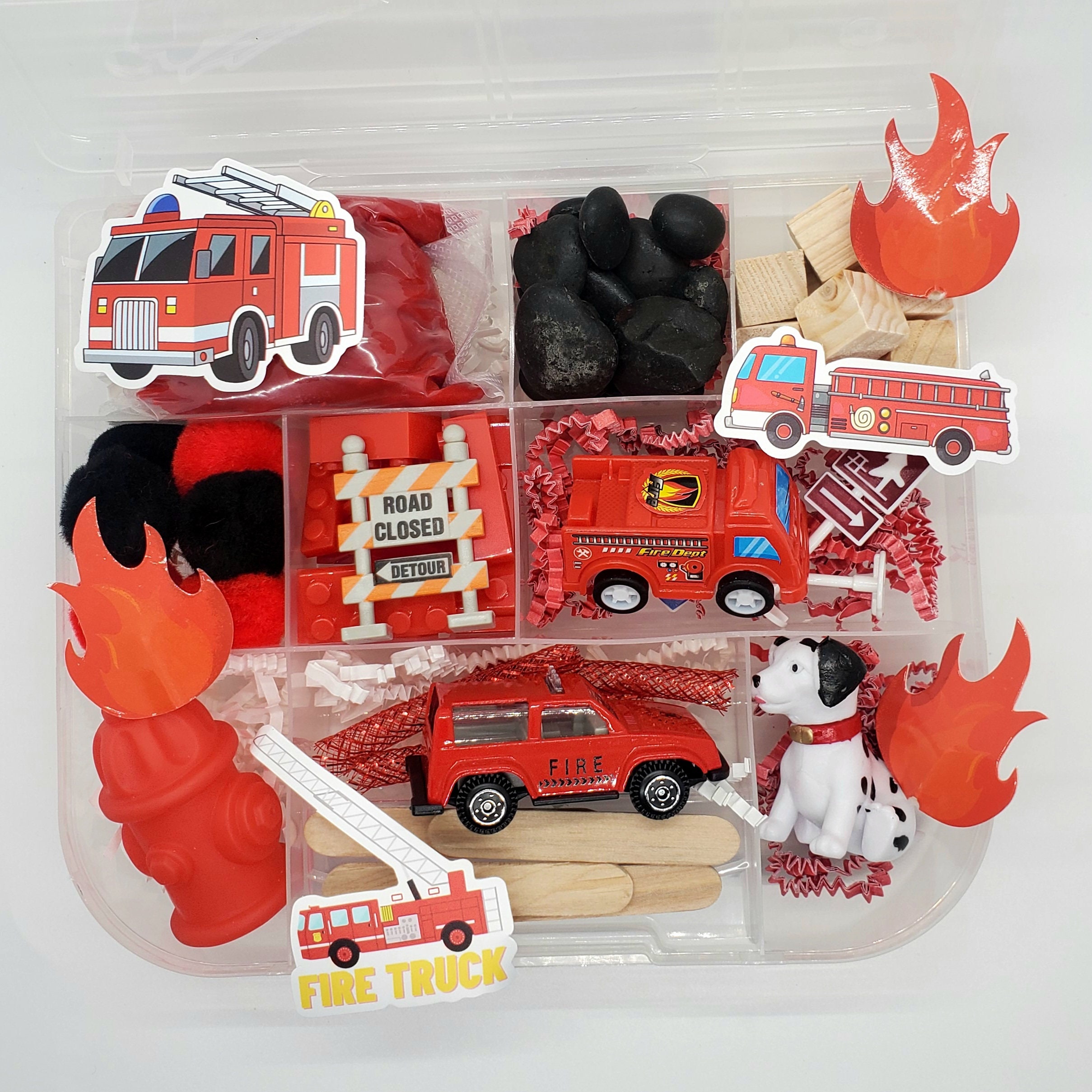 Firetruck Playdough Sensory Kit 