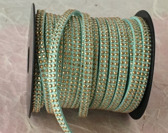 1 m Imitat Wildlederband grün Nieten gold 10 x 2 m schmuckband 1 m Imitat Wildlederband grün Nieten gold 10 x 2 m schmuckband